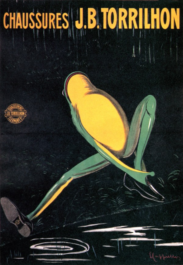 Frog with shoes vintage poster, 1906 Print